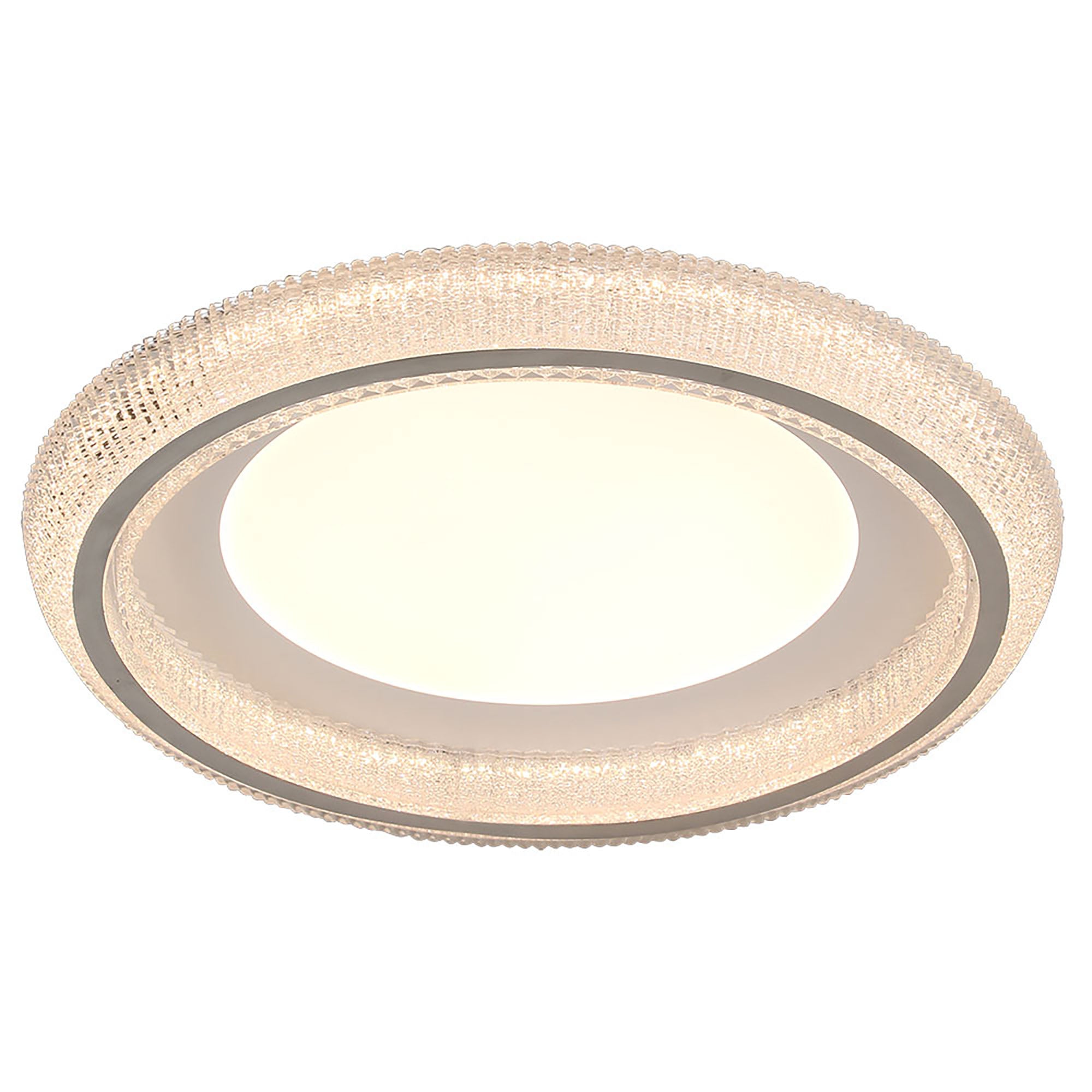 Trilliant White with Crystal look Diffuser 48w CCT LED Oyster Light
