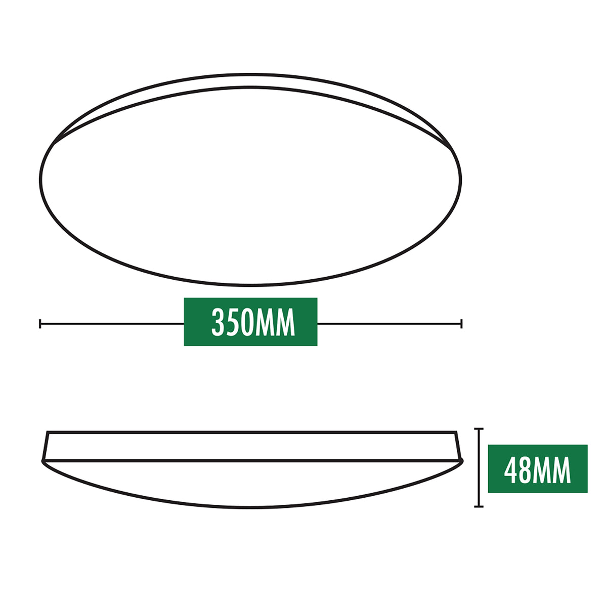 Saul-350 White 36W CCT IP44 LED Oyster Light