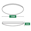 Saul-350 White 36W CCT IP44 LED Oyster Light