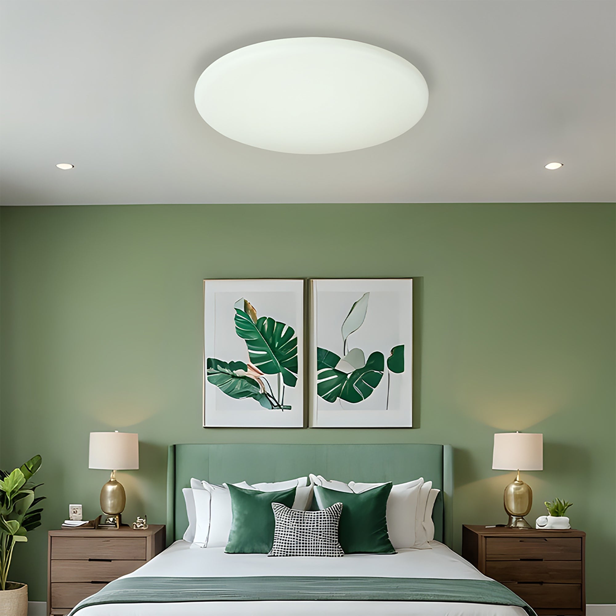 Saul-450 White 45W CCT IP44 LED Oyster Light