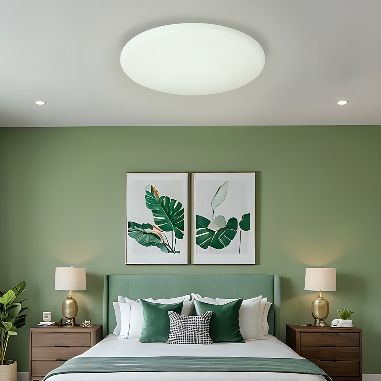 Saul-450 White 45W CCT IP44 LED Oyster Light