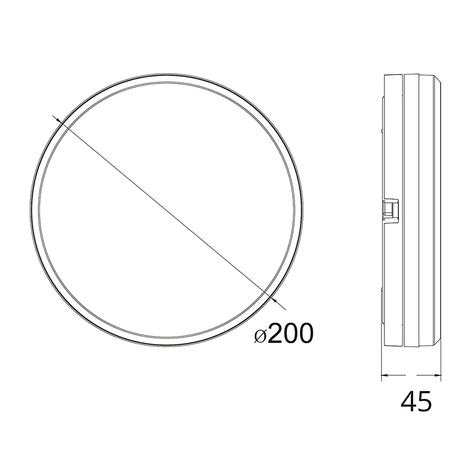Hector-200 Black 25W CCT IP65 LED Oyster Light