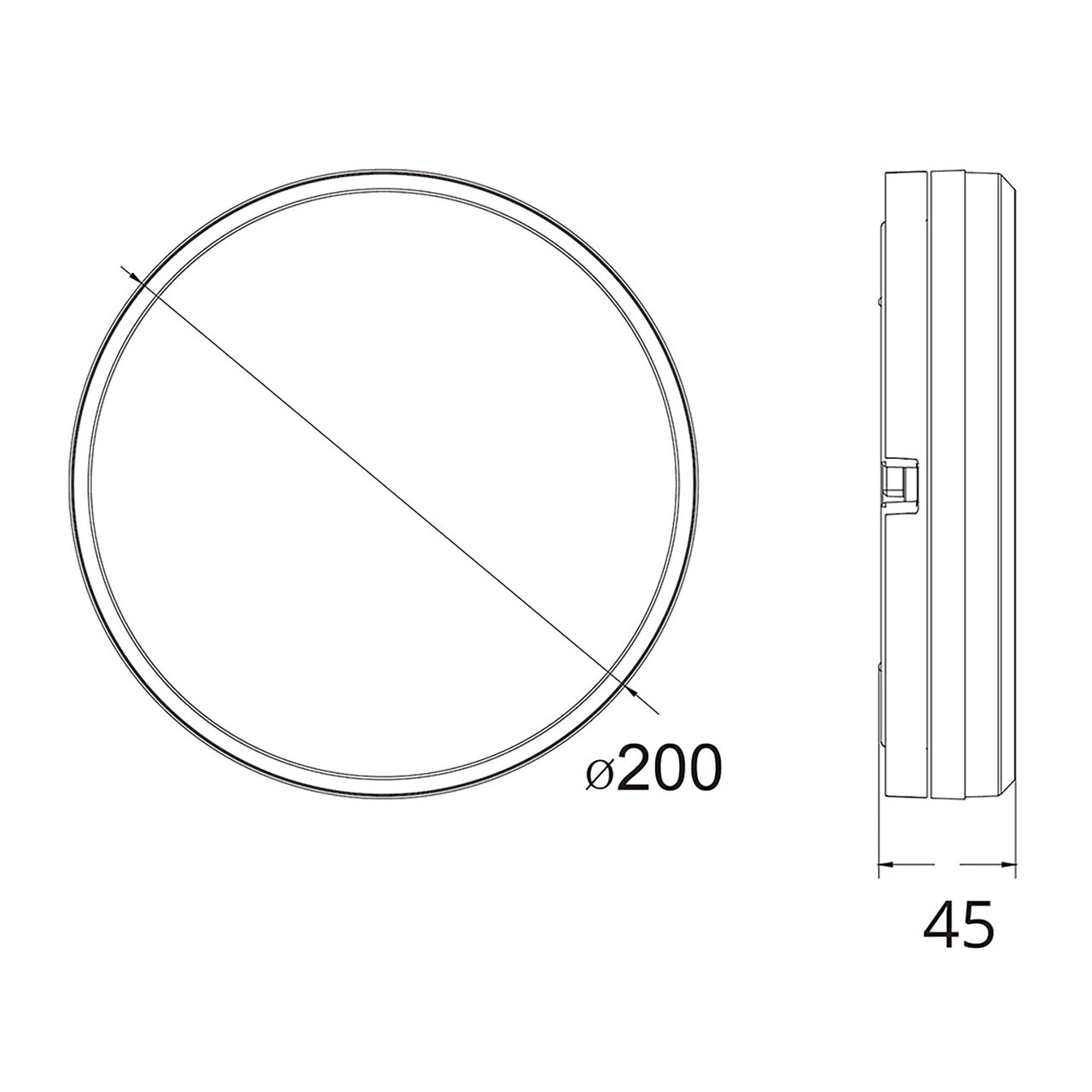 Hector-200 IP65 LED Ceiling Light - Black