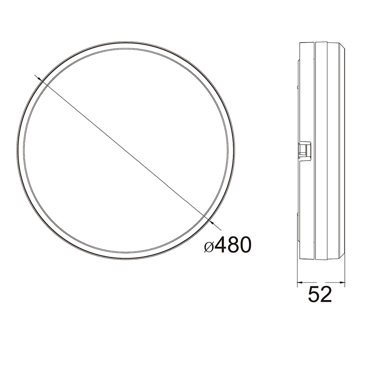 Hector-480 IP65 LED Ceiling Light - Gold