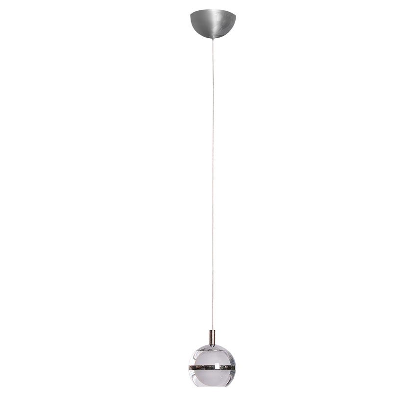 POD 1 Light Cool White LED Pendant Light in Chrome with Glass