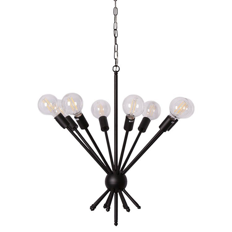 Viking 560mm 8 Light Pendant in Black