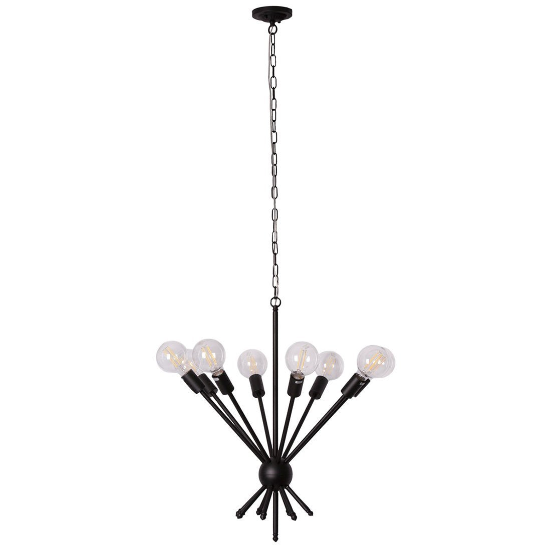 Viking 560mm 8 Light Pendant in Black