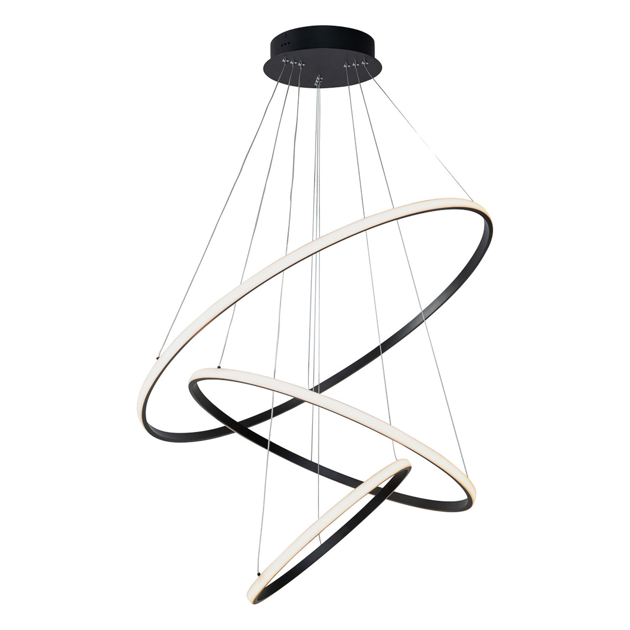 Crown Black 100W 5000K 3 Ring LED Pendant