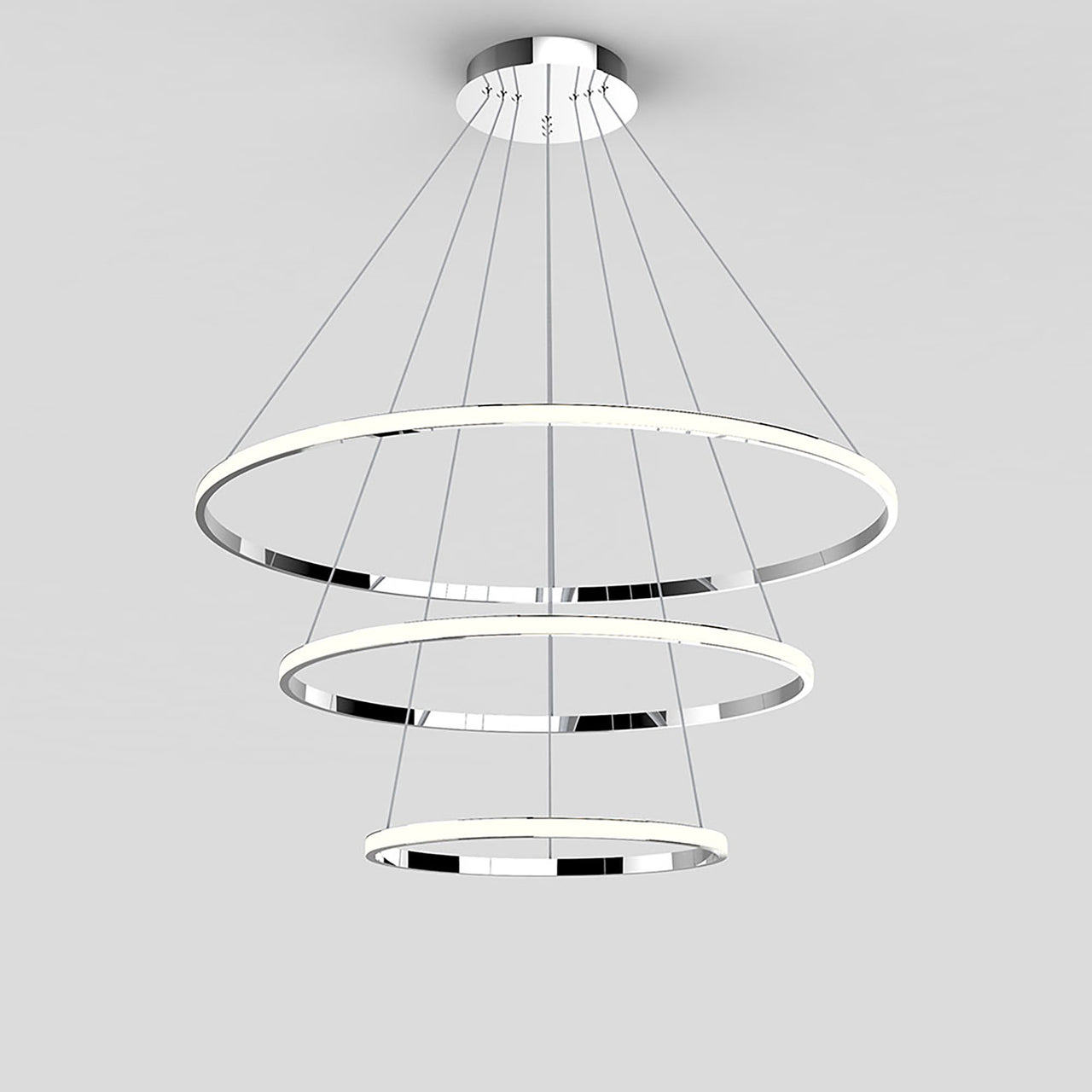 Crown Chrome 100W 5000K 3 Ring LED Pendant
