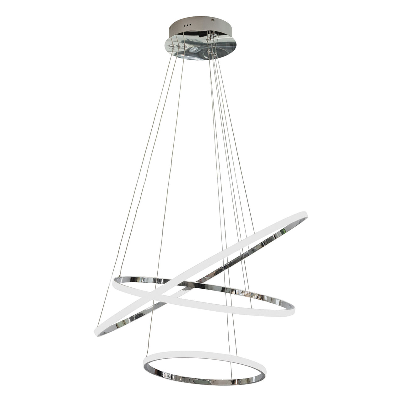 Crown Chrome 100W 5000K 3 Ring LED Pendant