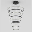 Crown Black 280W 3000K 8 Ring LED Pendant