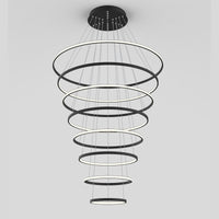 Thumbnail for Crown Black 280W 3000K 8 Ring LED Pendant