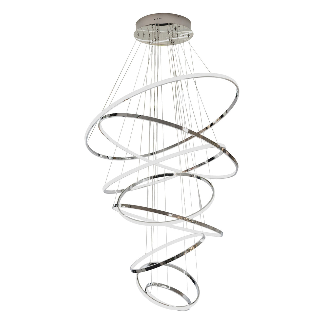 Crown Chrome 280W 5000K 8 Ring LED Pendant