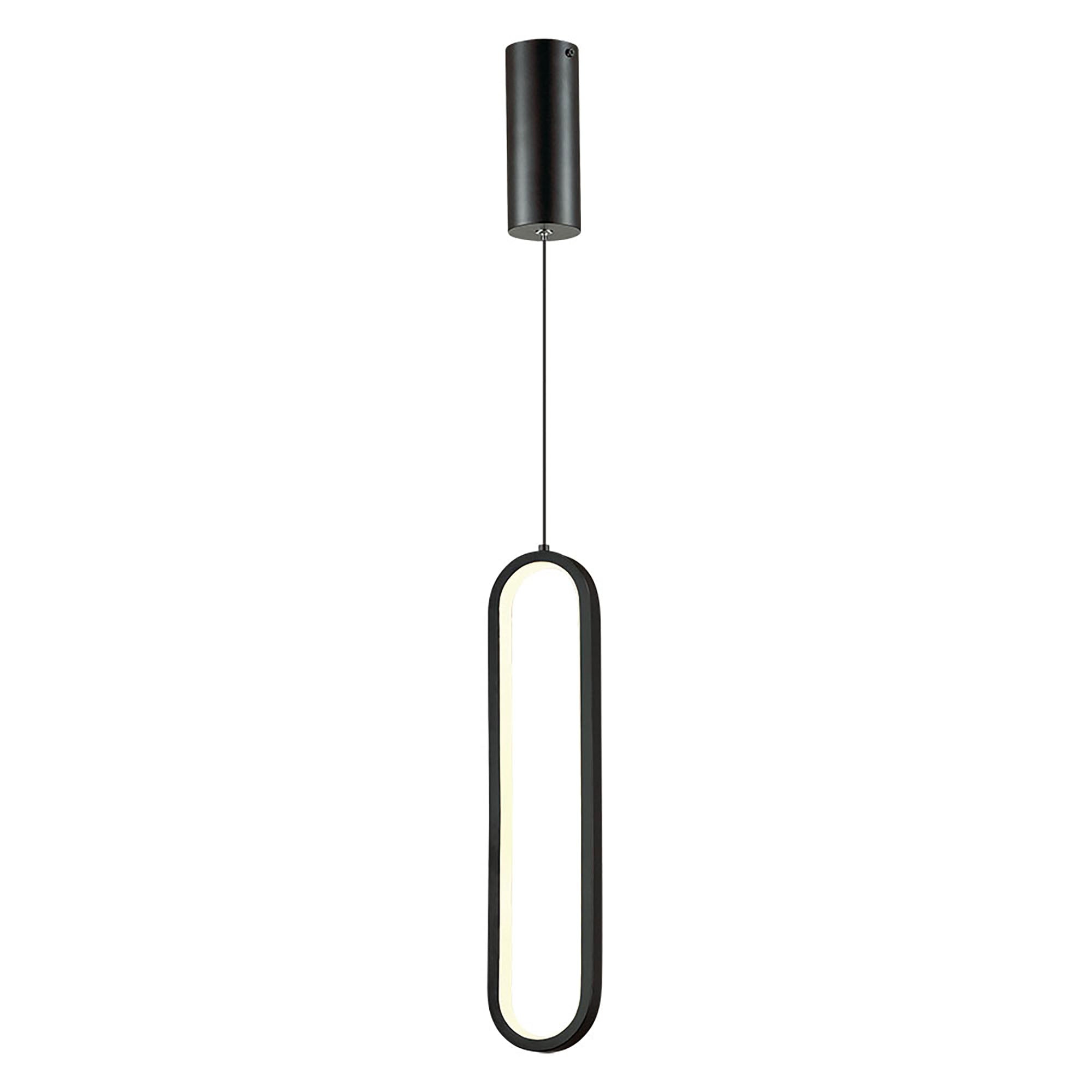 Oval Black 20W 3000K LED Pendant