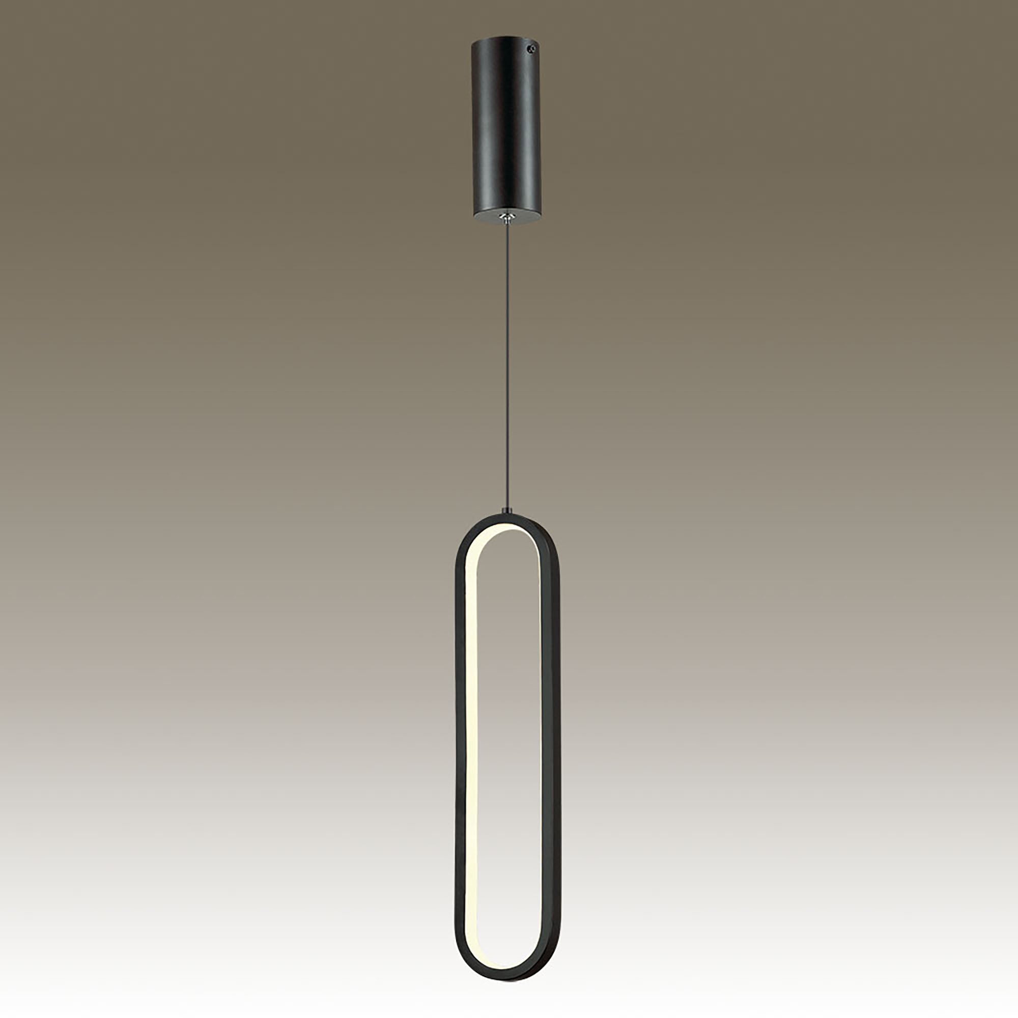 Oval Black 20W 5000K LED Pendant