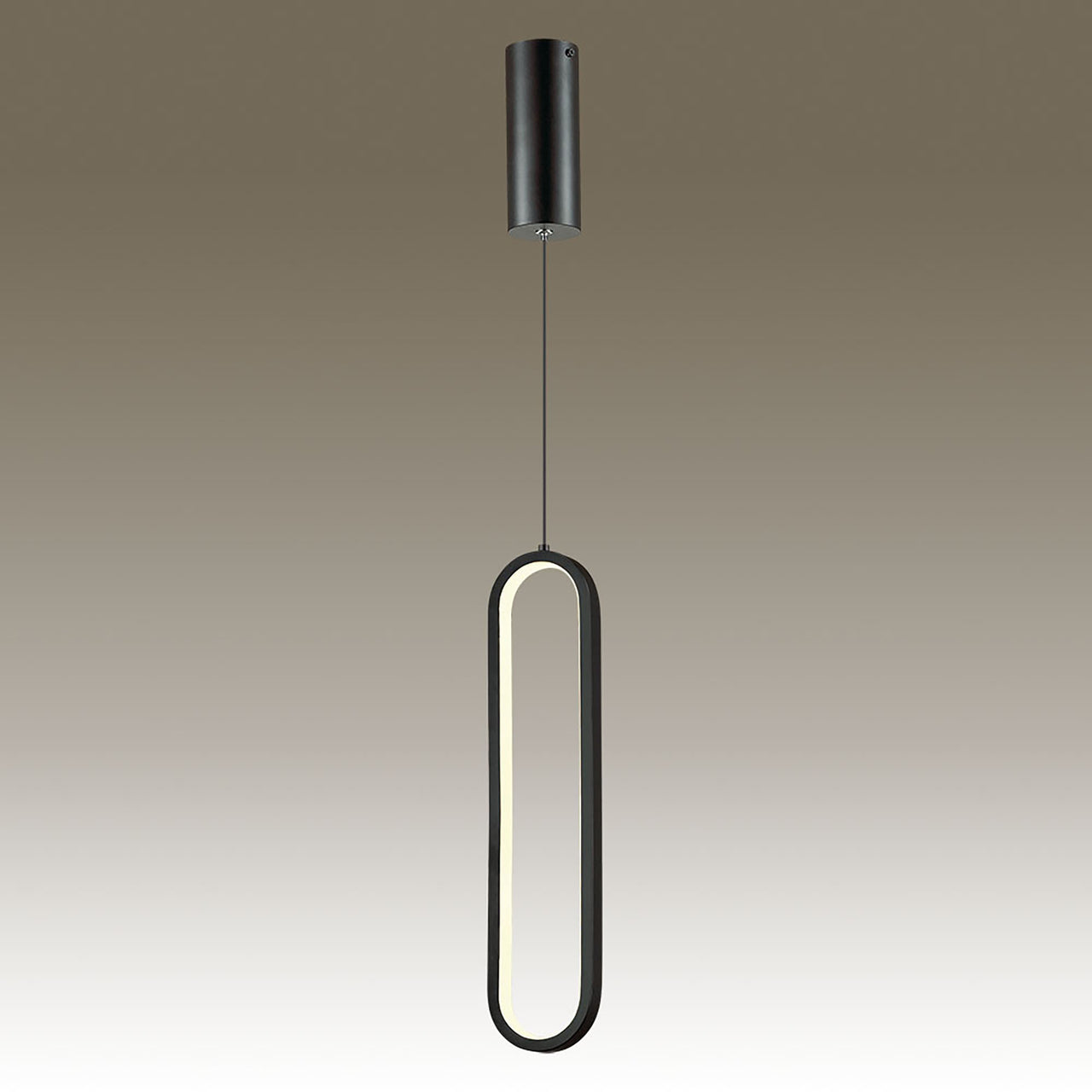 Oval Black 20W 5000K LED Pendant