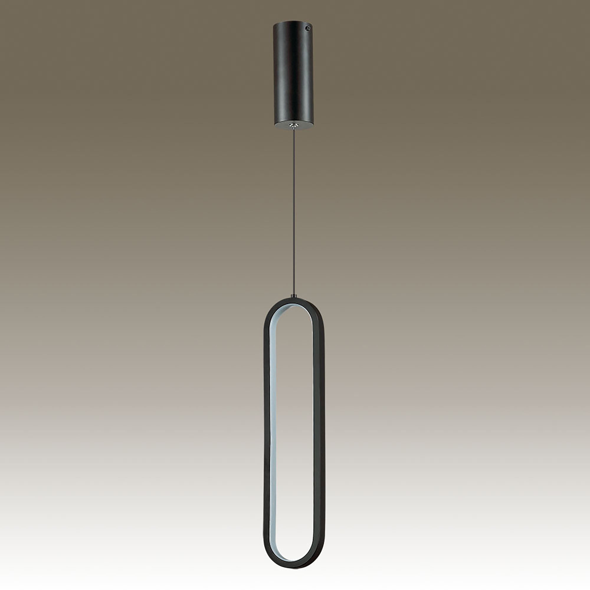Oval Black 20W 5000K LED Pendant