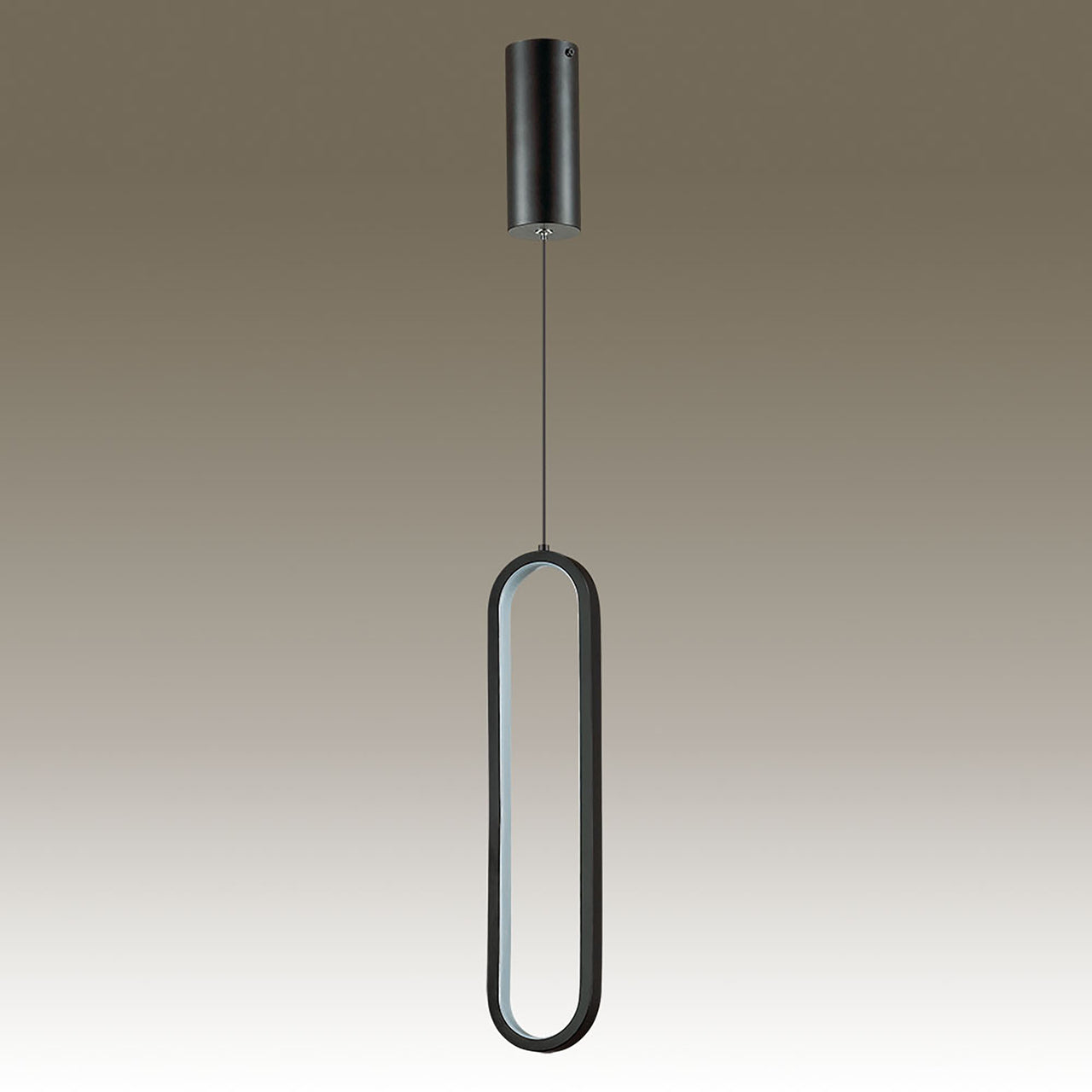 Oval Black 20W 5000K LED Pendant