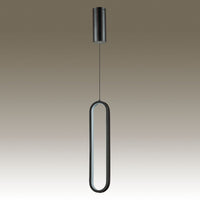 Thumbnail for Oval Black 20W 5000K LED Pendant