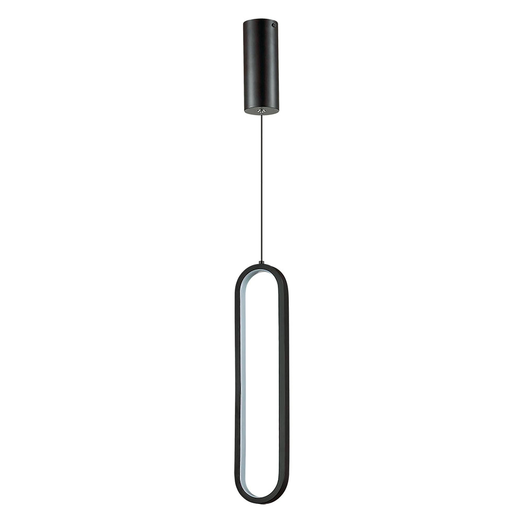 Oval Black 20W 5000K LED Pendant