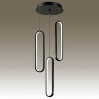 Thumbnail for Oval LED Pendant- 3L-BLK-5K