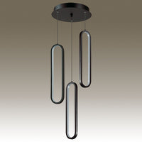 Thumbnail for Oval LED Pendant- 3L-BLK-5K