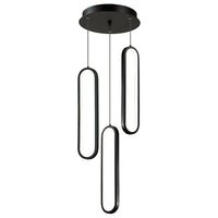 Thumbnail for Oval LED Pendant- 3L-BLK-5K