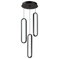 Thumbnail for Oval LED Pendant- 3L-BLK-5K