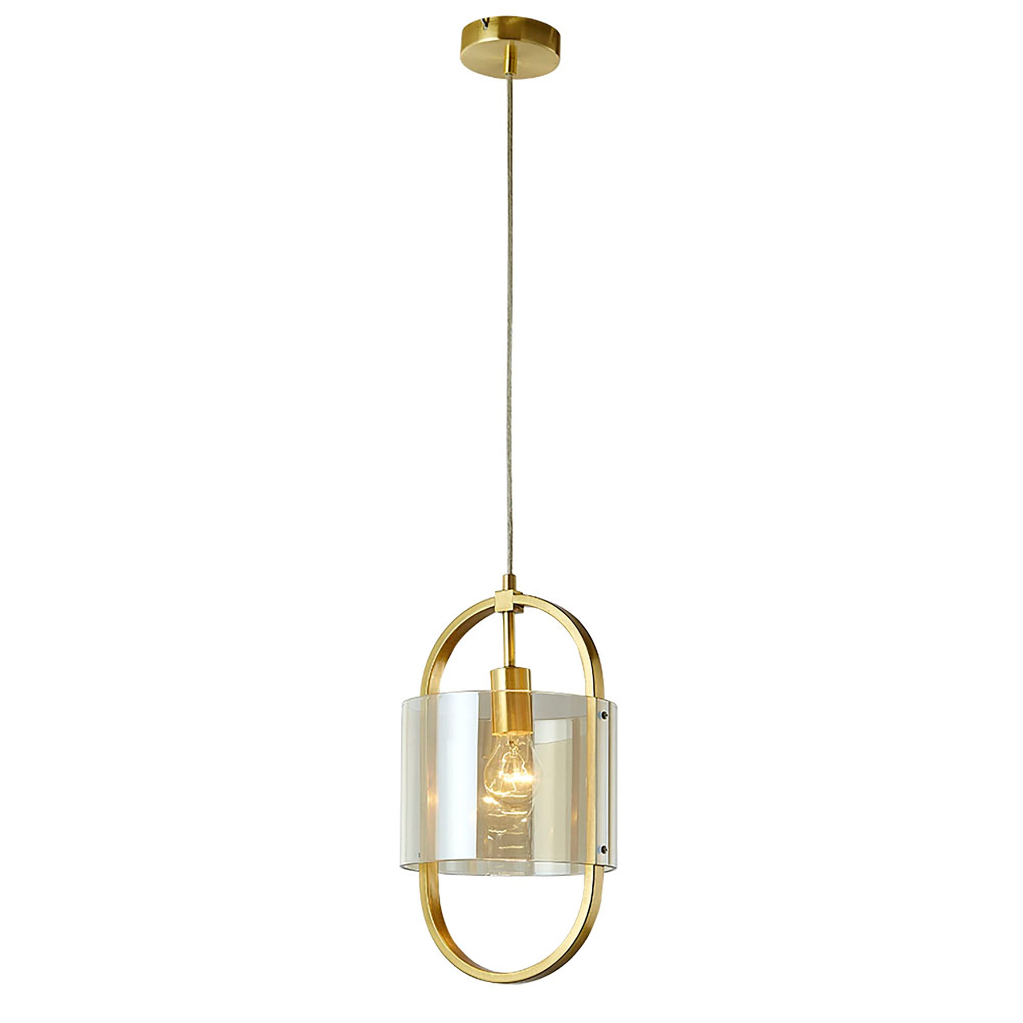 Dynamic Gold with Cognac Glass 1 Light Pendant