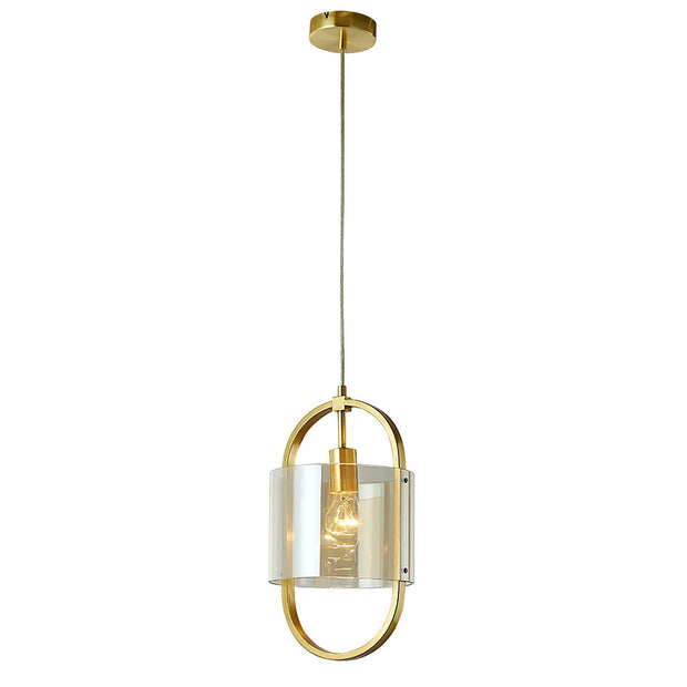 Dynamic Gold with Cognac Glass 1 Light Pendant