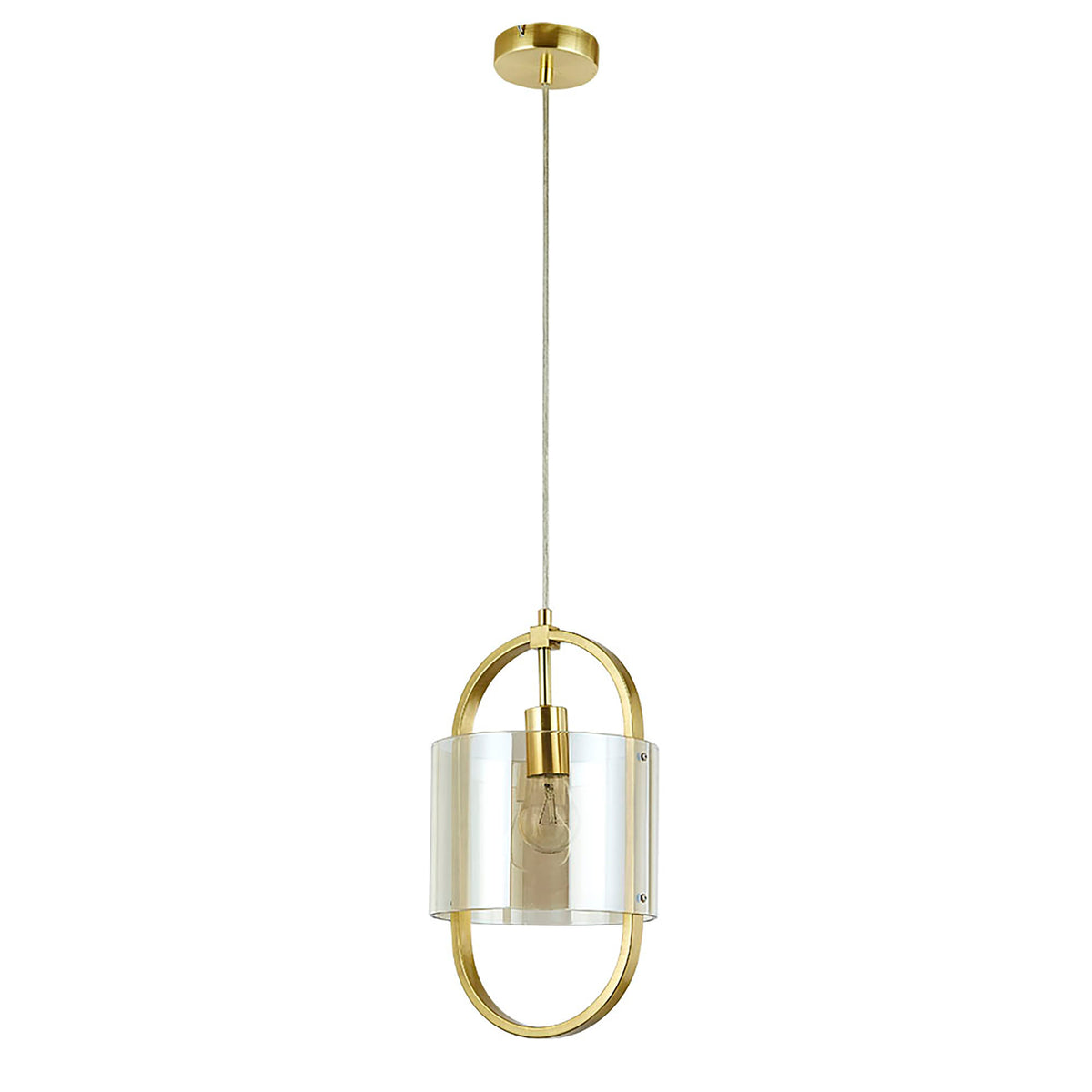 Dynamic Gold with Cognac Glass 1 Light Pendant