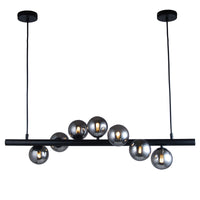 Thumbnail for Midday Black with Smoke Glass 900mm 7 Light Bar Pendant