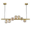 Midday Gold with Amber Glass 900mm 7 Light Bar Pendant