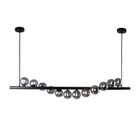 Thumbnail for Midday Black with Smoke Glass 1.4m 12 Light Bar Pendant