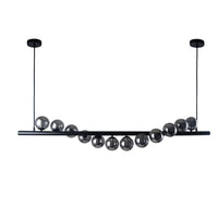 Thumbnail for Midday Black with Smoke Glass 1.4m 12 Light Bar Pendant