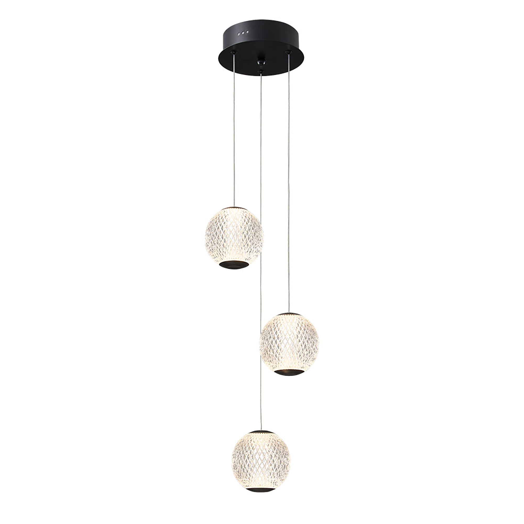 Langdon Black 3000K 3 Light LED Pendant