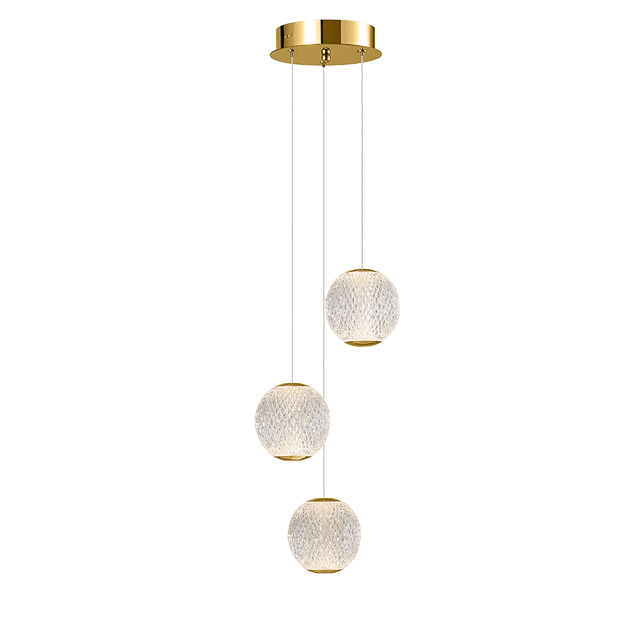 Langdon Gold 3000K 3 Light LED Pendant