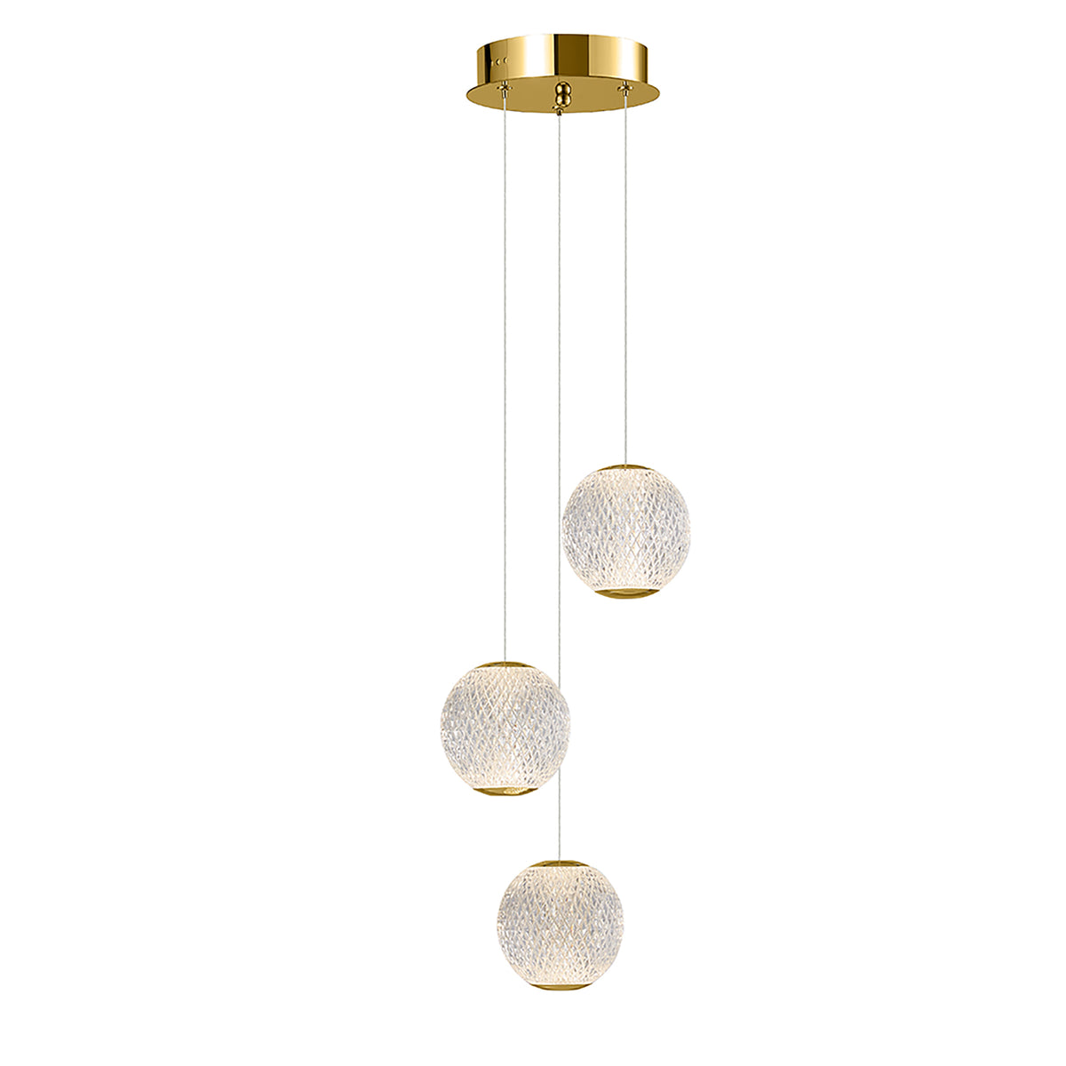 Langdon Gold 3000K 3 Light LED Pendant