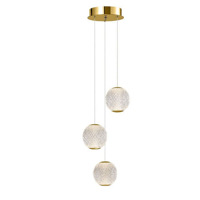 Langdon Gold 3000K 3 Light LED Pendant
