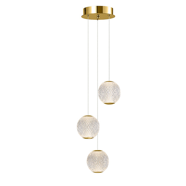Langdon Gold 3000K 3 Light LED Pendant