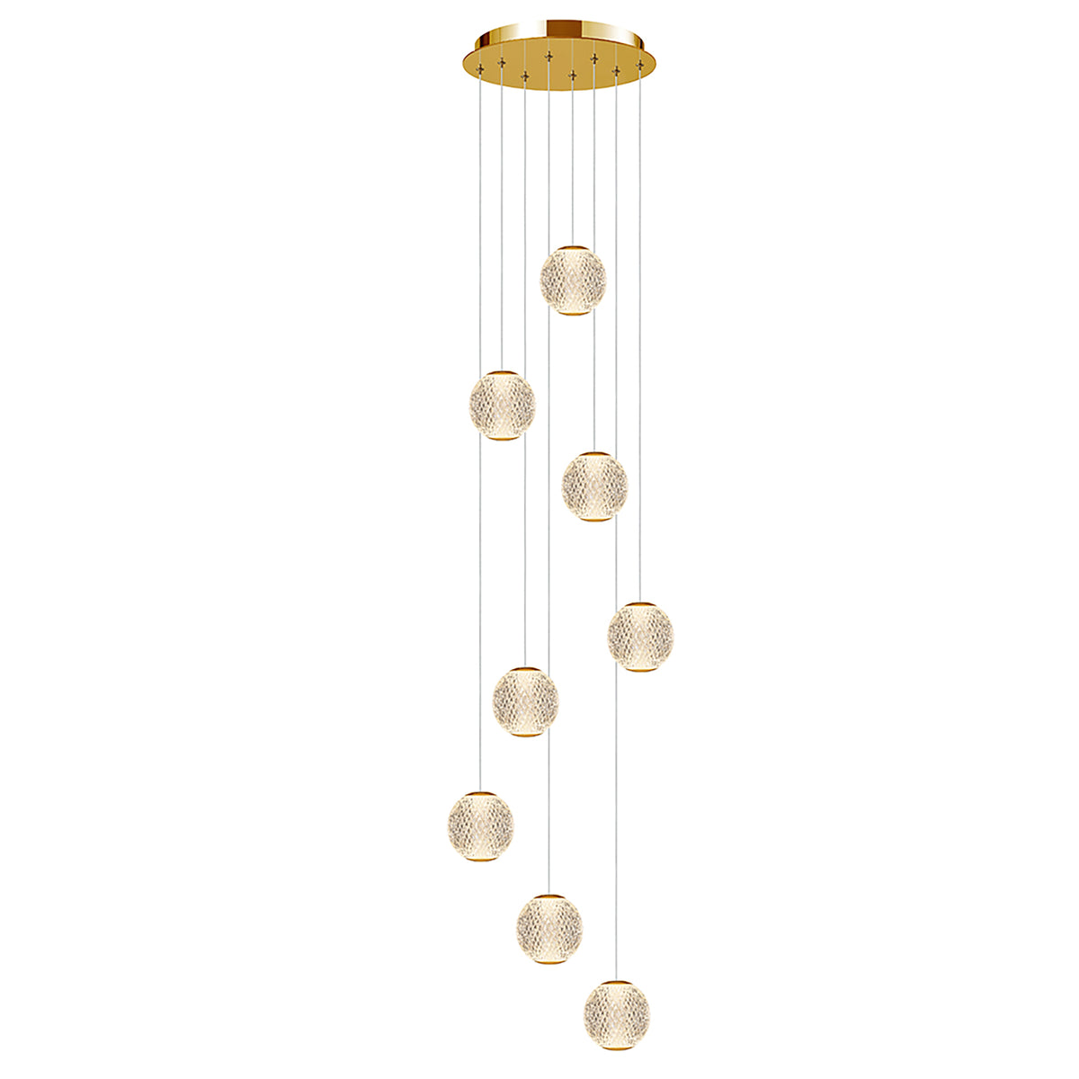 Langdon Gold 3000K 8 Light LED Pendant