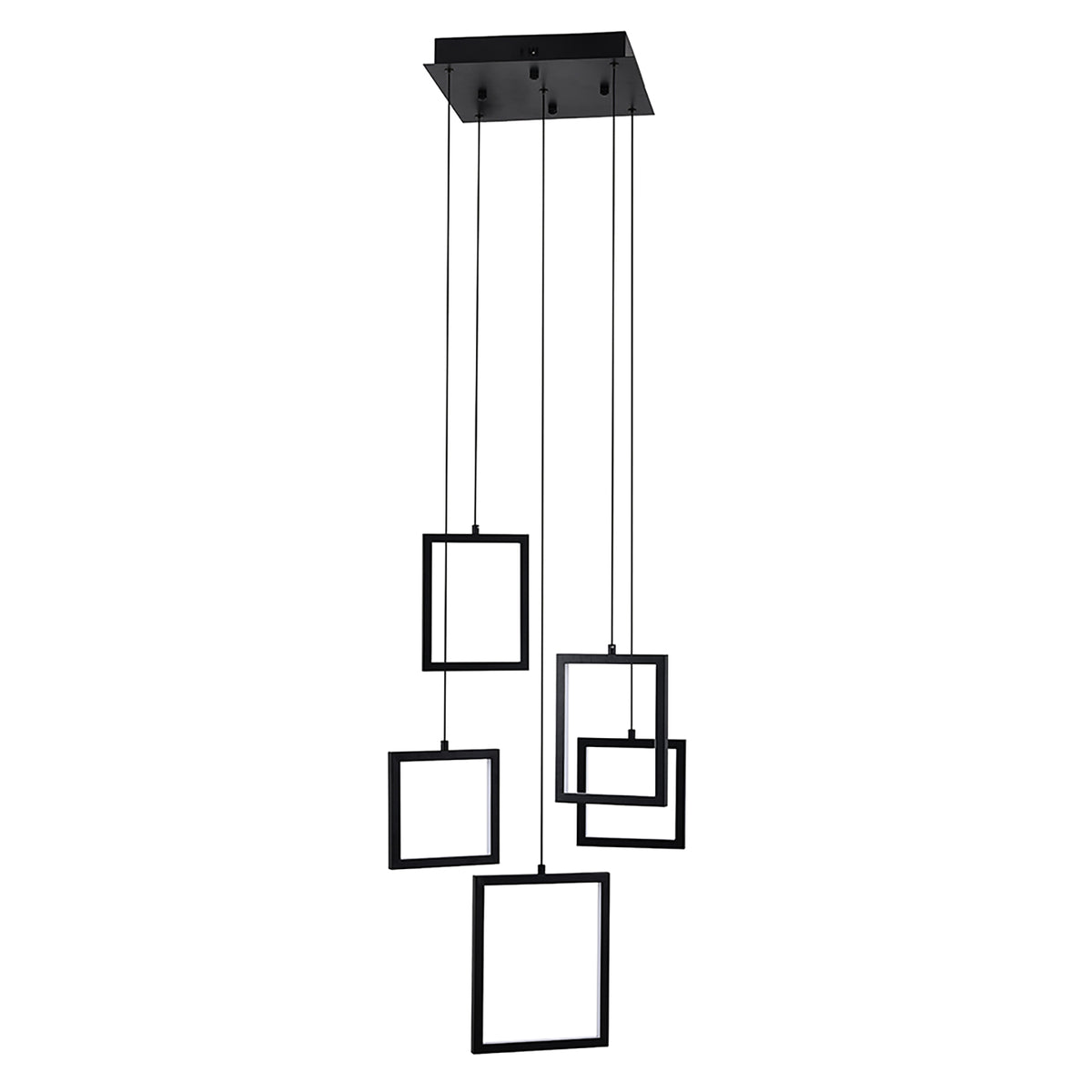 Dahli Black 58W 5000K 5 Light LED Pendant