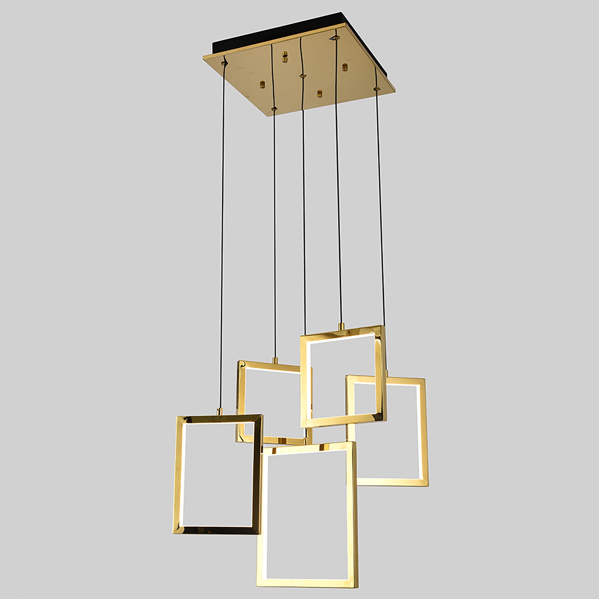 Dahli Gold 58W 3000K 5 Light LED Pendant