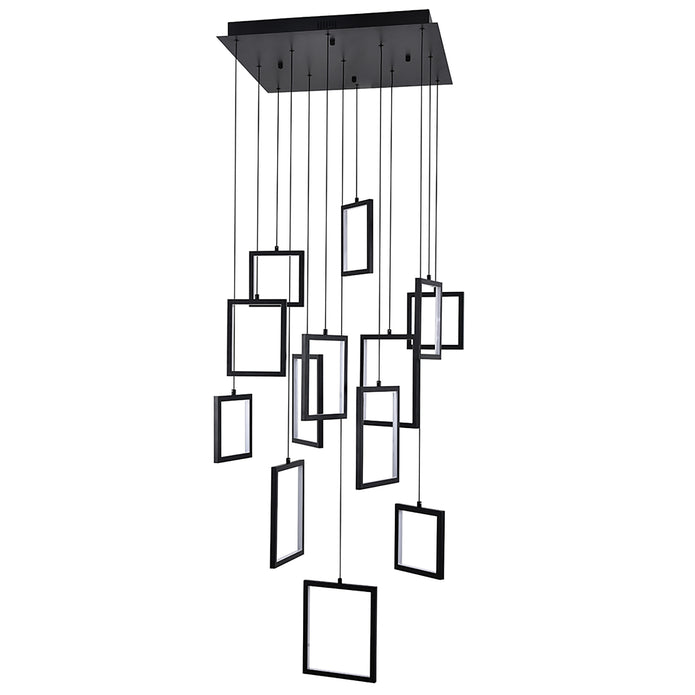 Dahli Black 160W 3000K 13 Light Pendant