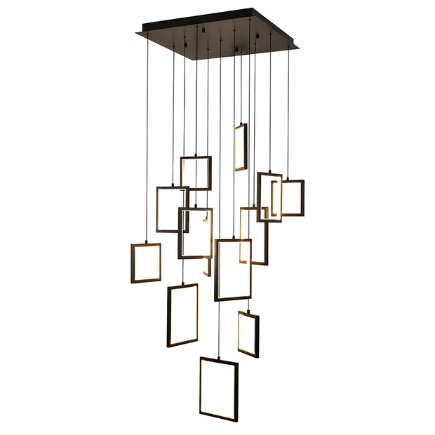 Dahli Black 160W 3000K 13 Light Pendant