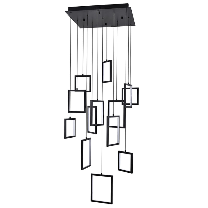 Dahli Black 160W 5000K 13 Light Pendant