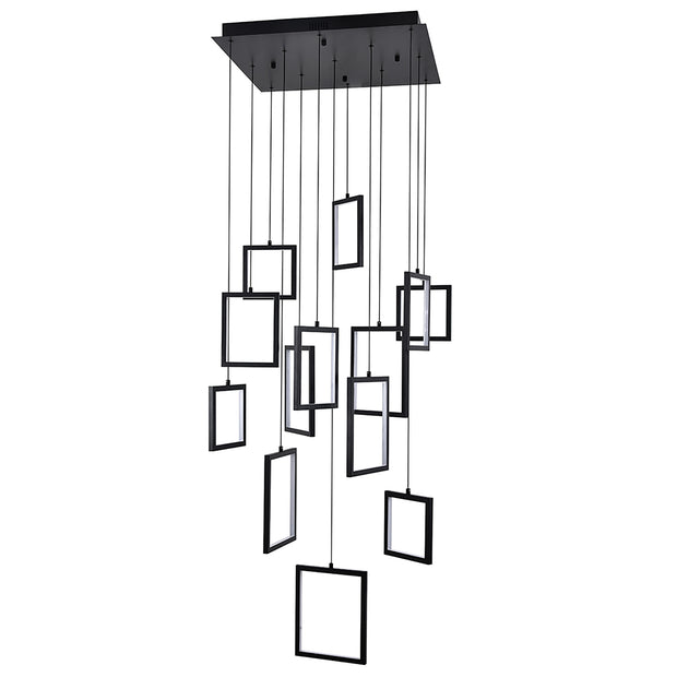 Dahli Black 160W 5000K 13 Light Pendant