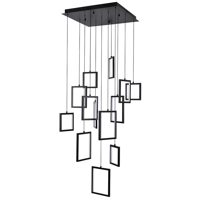 Dahli Black 160W 5000K 13 Light Pendant