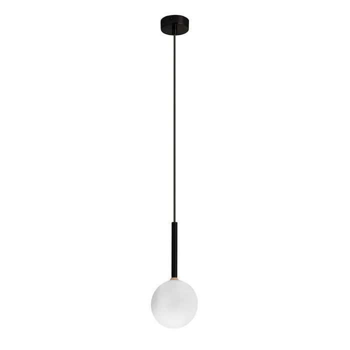 Franco Black and Frost Glass 1 Light Round Pendant