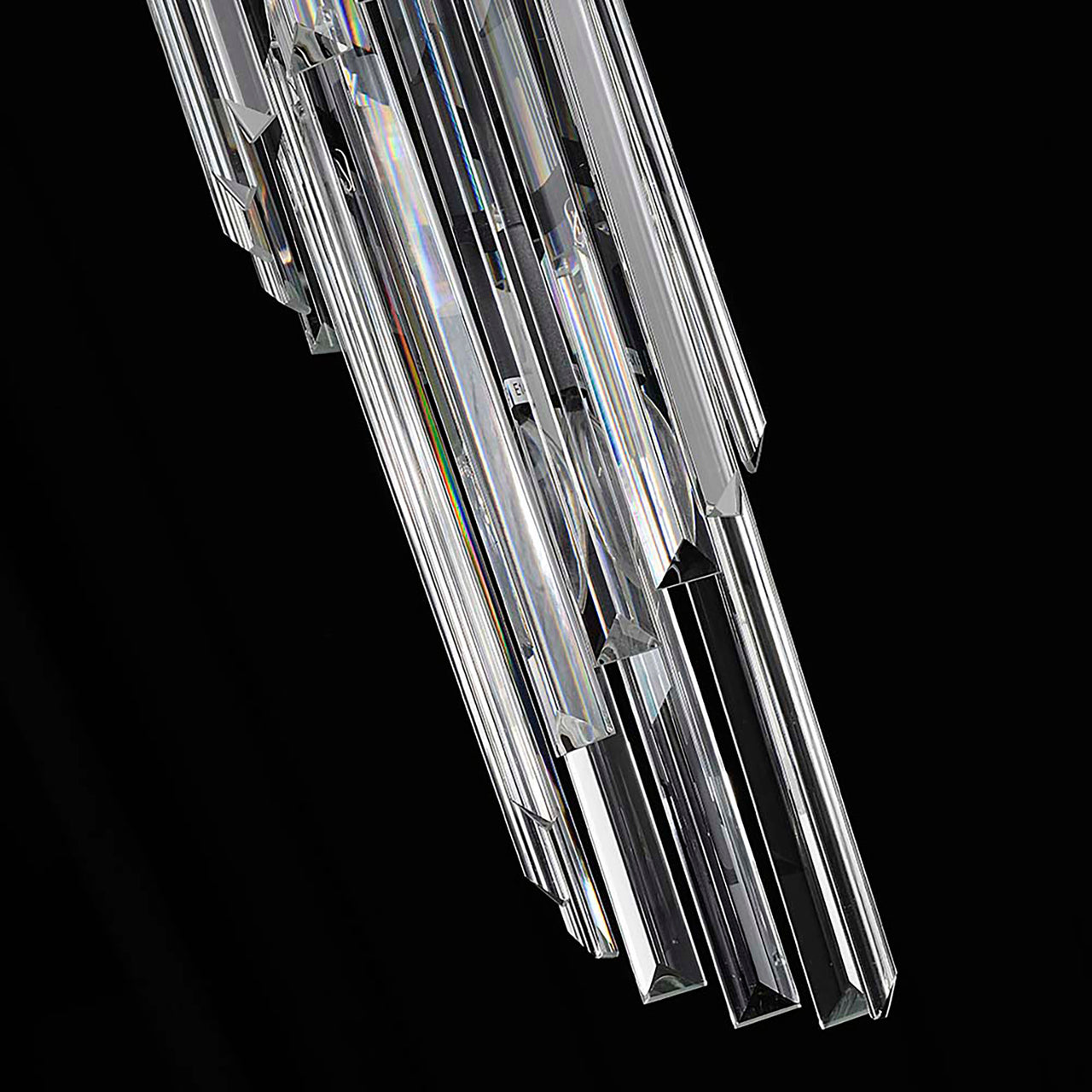 Chanel-S Black and Crystal 400mm x 1300mm Spiral Chandelier